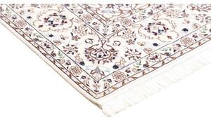 Tappeto Nain 6la Medaglione Floreale Avorio Blu Scuro Quadrato 168x173 Cm