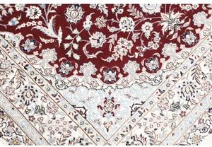Tappeto Nain 6la Medaglione Floreale Rosso Bordeaux Avorio 127x191 Cm