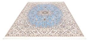 Tappeto Nain 6la Medaglione Floreale Azzurro Avorio 186x255 Cm