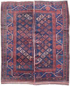 Tappeto Antik Geometrico Blu Notte Rosso Mattone 184x215 Cm
