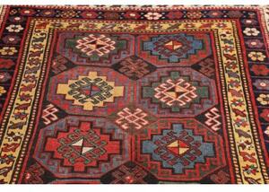 Tappeto Antik Geometrico Rosso Mattone Blu Scuro 150x322 Cm