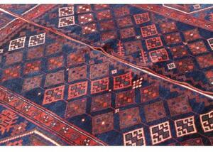Tappeto Antik Geometrico Blu Notte Rosso Mattone 184x215 Cm