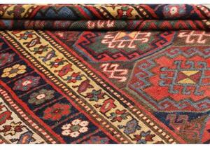 Tappeto Antik Geometrico Rosso Mattone Blu Scuro 150x322 Cm