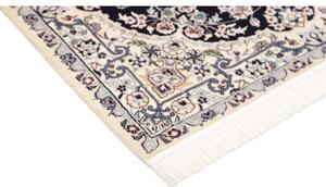 Tappeto Nain 6la Medaglione Floreale Blu Notte Avorio 85x127 Cm