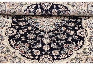 Tappeto Nain 6la Medaglione Floreale Blu Notte Avorio 85x127 Cm