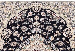 Tappeto Nain 6la Medaglione Floreale Blu Notte Avorio 85x127 Cm