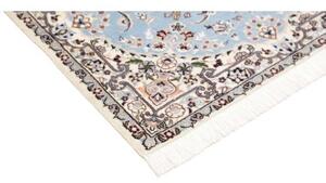 Tappeto Nain 6la Medaglione Floreale Azzurro Avorio 80x118 Cm