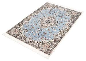 Tappeto Nain 6la Medaglione Floreale Azzurro Avorio 80x118 Cm