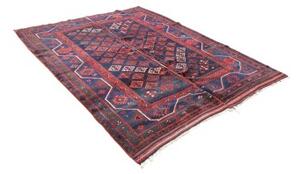 Tappeto Antik Geometrico Blu Notte Rosso Mattone 184x215 Cm