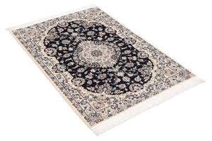 Tappeto Nain 6la Medaglione Floreale Blu Notte Avorio 85x127 Cm