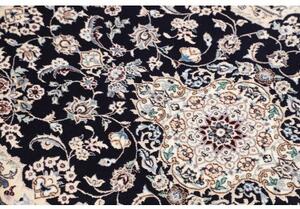 Tappeto Nain 6la Medaglione Floreale Blu Notte Avorio 85x127 Cm