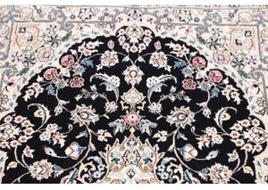 Tappeto Nain 6la Medaglione Floreale Blu Scuro Avorio 79x129 Cm