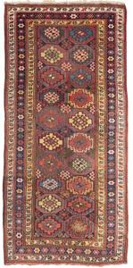 Tappeto Antik Geometrico Rosso Mattone Blu Scuro 150x322 Cm