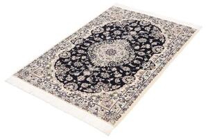 Tappeto Nain 6la Medaglione Floreale Blu Notte Avorio 85x127 Cm