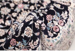 Tappeto Nain 6la Medaglione Floreale Blu Scuro Avorio 79x129 Cm