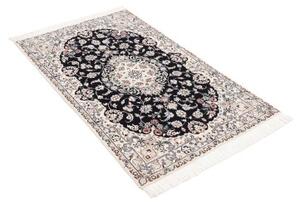 Tappeto Nain 6la Medaglione Floreale Blu Scuro Avorio 79x129 Cm