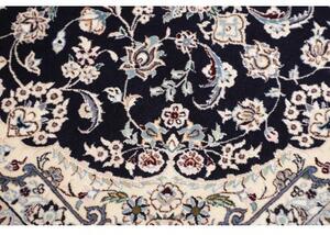 Tappeto Nain 6la Medaglione Floreale Blu Notte Avorio 85x127 Cm