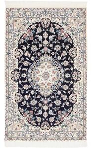 Tappeto Nain 6la Medaglione Floreale Blu Scuro Avorio 79x129 Cm