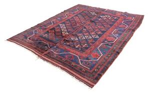 Tappeto Antik Geometrico Blu Notte Rosso Mattone 184x215 Cm