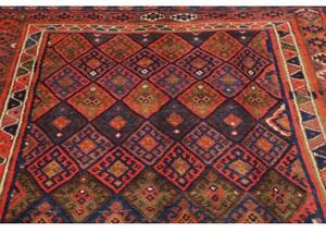 Tappeto Antik Geometrico Blu Notte Rosso Corallo 162x265 Cm