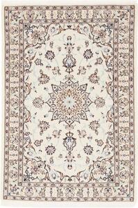 Tappeto Nain 6la Medaglione Floreale Avorio Blu Polvere 63x93 Cm