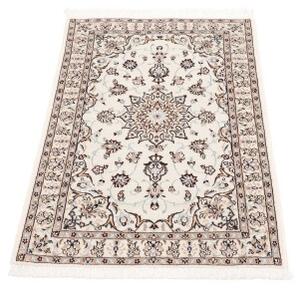 Tappeto Nain 6la Medaglione Floreale Avorio Blu Polvere 63x93 Cm