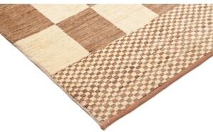 Tappeto Gabbeh Fine Geometrico Marrone Chiaro Beige 190x244 Cm