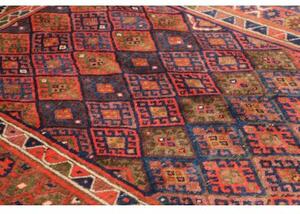 Tappeto Antik Geometrico Blu Notte Rosso Corallo 162x265 Cm
