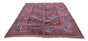 Tappeto Antik Geometrico Blu Notte Rosso Mattone 184x215 Cm