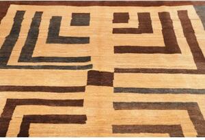 Tappeto Gabbeh Fine Geometrico Beige Marrone 190x230 Cm