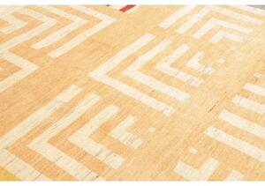 Tappeto Gabbeh Fine Geometrico Beige Ocra Quadrato 225x225 Cm