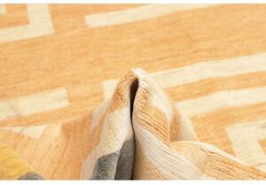 Tappeto Gabbeh Fine Geometrico Beige Ocra Quadrato 225x225 Cm