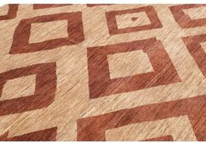 Tappeto Gabbeh Fine Geometrico Sabbia Ruggine Quadrato 220x255 Cm