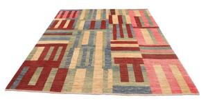 Tappeto Gabbeh Fine Geometrico Beige Rosso 200x232 Cm