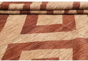 Tappeto Gabbeh Fine Geometrico Sabbia Ruggine Quadrato 220x255 Cm