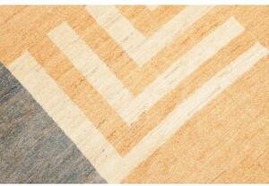 Tappeto Gabbeh Fine Geometrico Beige Ocra Quadrato 225x225 Cm