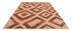 Tappeto Gabbeh Fine Geometrico Sabbia Ruggine Quadrato 220x255 Cm
