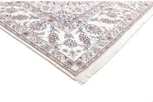 Tappeto Nain Kashmar Medaglione Floreale Avorio Azzurro 250x370 Cm