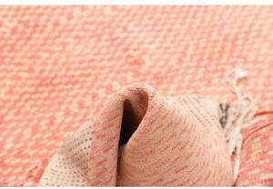 Tappeto Kilim Moderno Geometrico Rosa Beige 150x250 Cm