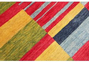 Tappeto Gabbeh Fine Geometrico Giallo Rosso 184x227 Cm