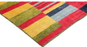 Tappeto Gabbeh Fine Geometrico Giallo Rosso 184x227 Cm