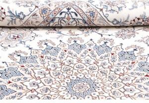 Tappeto Nain Kashmar Medaglione Floreale Avorio Azzurro 250x370 Cm