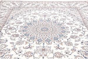 Tappeto Nain Kashmar Medaglione Floreale Avorio Azzurro 250x370 Cm