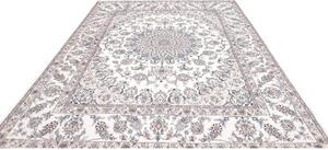 Tappeto Nain Kashmar Medaglione Floreale Avorio Azzurro 250x370 Cm