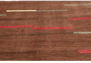 Tappeto Gabbeh Fine Geometrico Marrone Rosso Quadrato 220x234 Cm