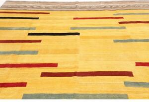 Tappeto Gabbeh Fine Geometrico Giallo Rosso 265x345 Cm