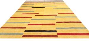 Tappeto Gabbeh Fine Geometrico Giallo Rosso 265x345 Cm