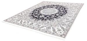 Tappeto Nain Kashmar Medaglione Floreale Blu Scuro Avorio 248x290 Cm