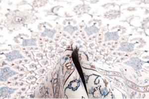 Tappeto Nain Kashmar Medaglione Floreale Avorio Azzurro 250x370 Cm