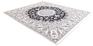 Tappeto Nain Kashmar Medaglione Floreale Blu Scuro Avorio 248x290 Cm